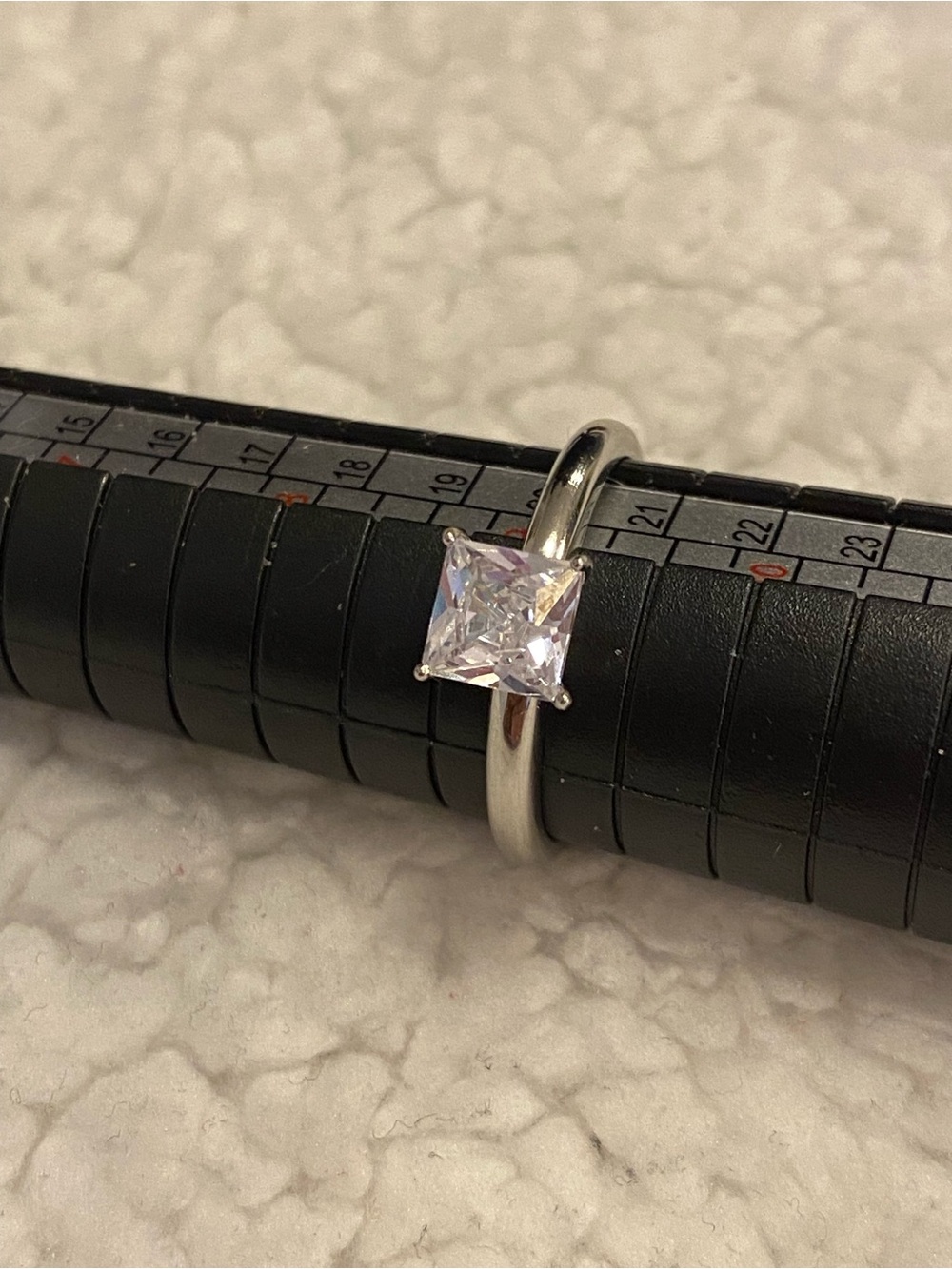 925 Sterling Silver Princess-Cut Cubic Zirconia Solitaire Ring